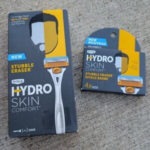 Schick Hydro Skin Comfort‎ Stubble Eraser Mens Razor & 6 Refills NIB